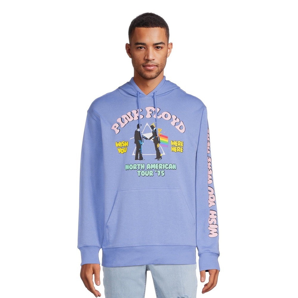 Pink Floyd Wish You Were Here North American Tour 75 Blue Hoodie 2XL Mens